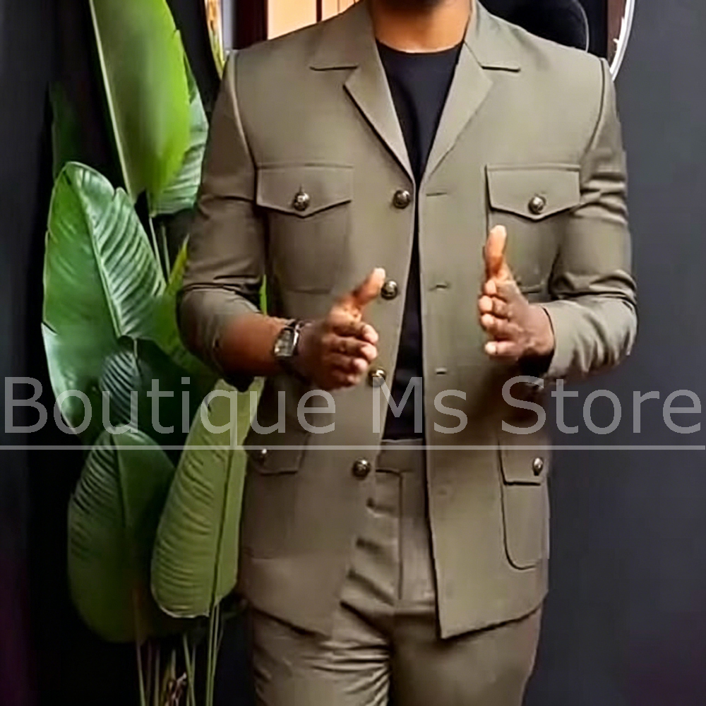 Men Formal Wear Fashion - Men Safari Suit Two Piece Set