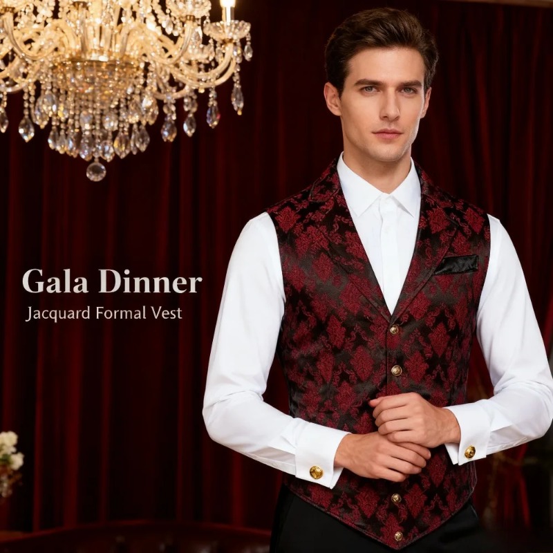 Slim Fit Vest British Retro St - Men'S Style Formal Wear ulasan dan harga