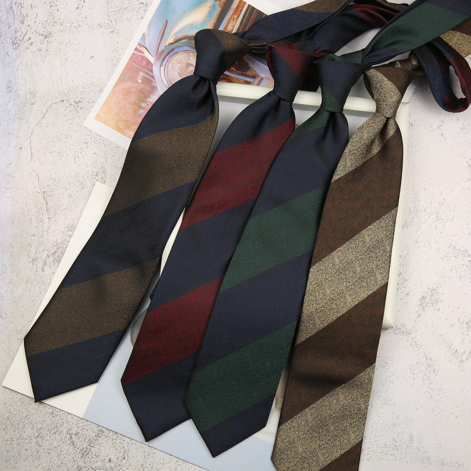 Fashion 8cm Navy Striped Neckt - Men Formal Wear Shirts ulasan dan harga