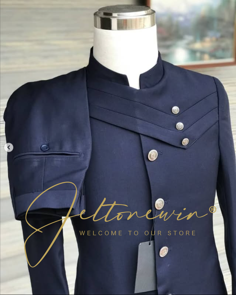 Men's Navy Blue Suit Set with  - Men'S Style Formal Wear ulasan dan harga