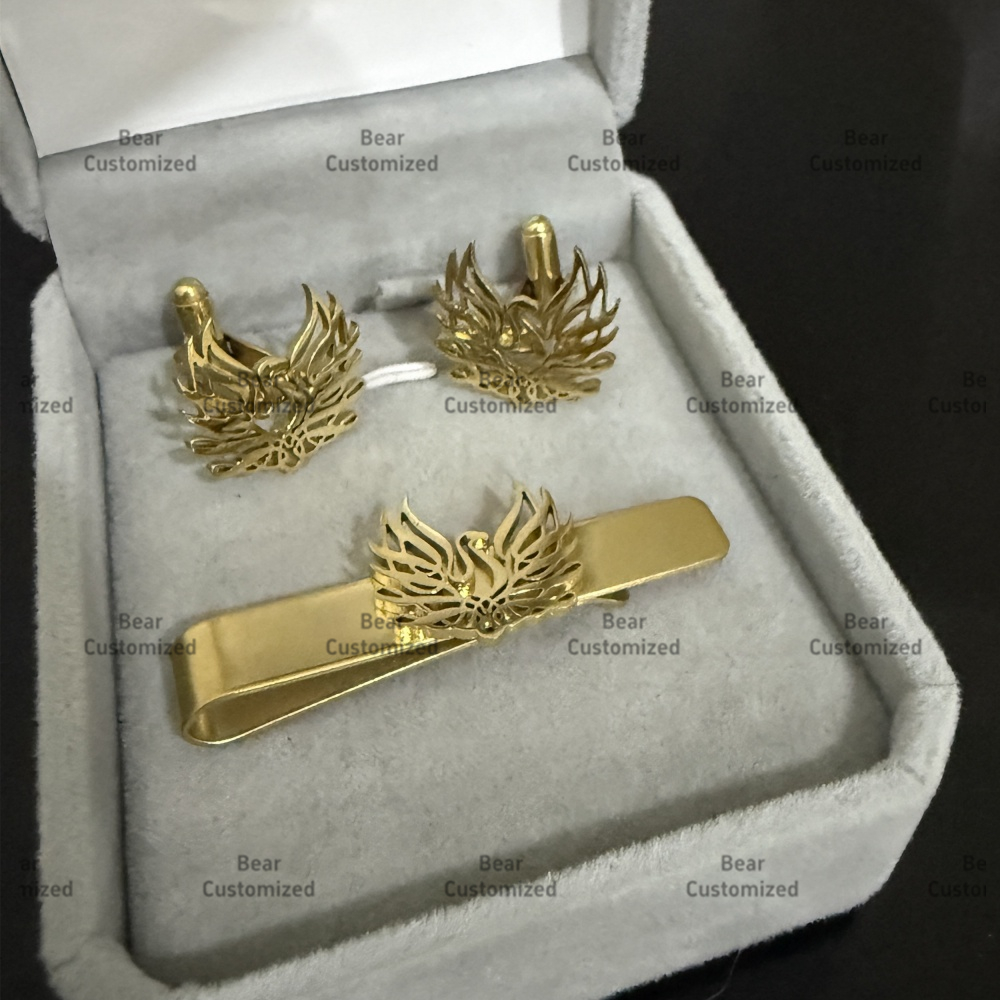 Custom Cufflink Tie Set Bar Pe - Men Formal Wear Fashion ulasan dan harga