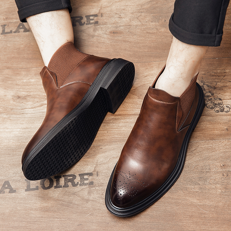 High-top leather shoes are ver - Men'S Style Formal Wear ulasan dan harga