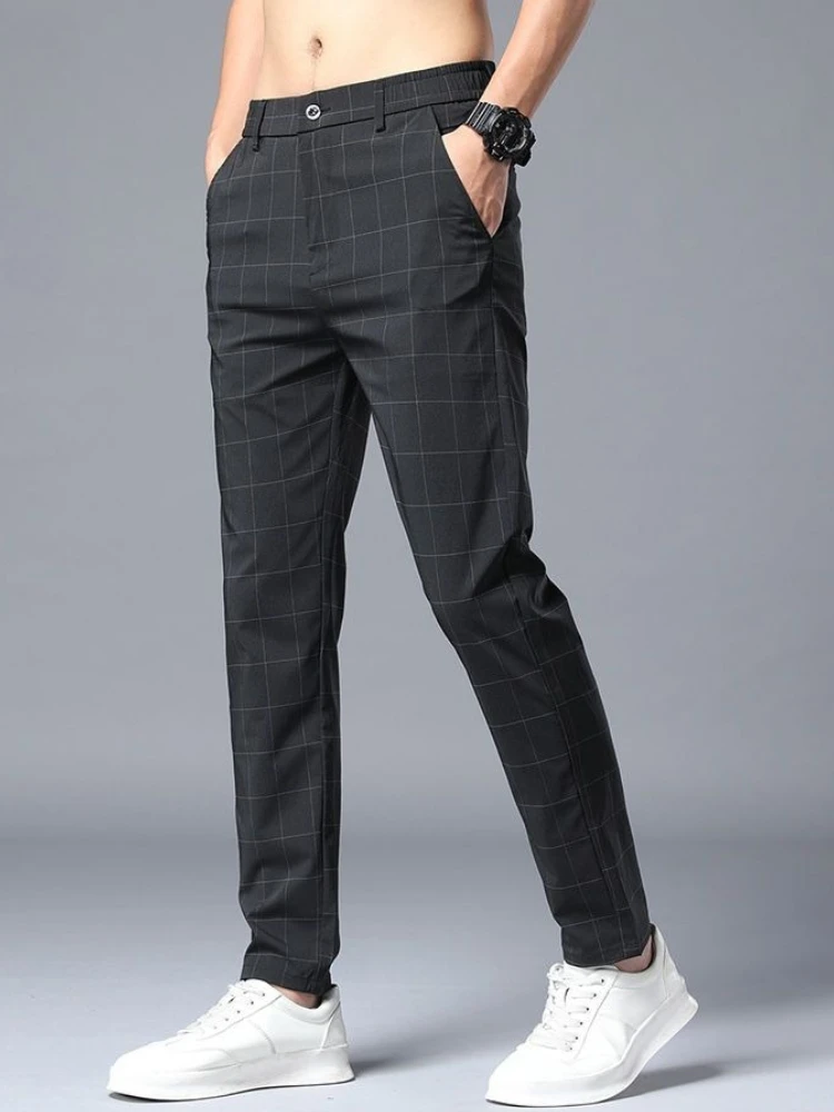 Striped Male Suit Trousers Sum - Men'S Vintage Formal Wear ulasan dan harga
